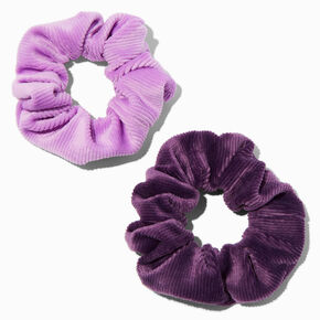 Purple Ribbed Hair Scrunchies - 2 Pack,
