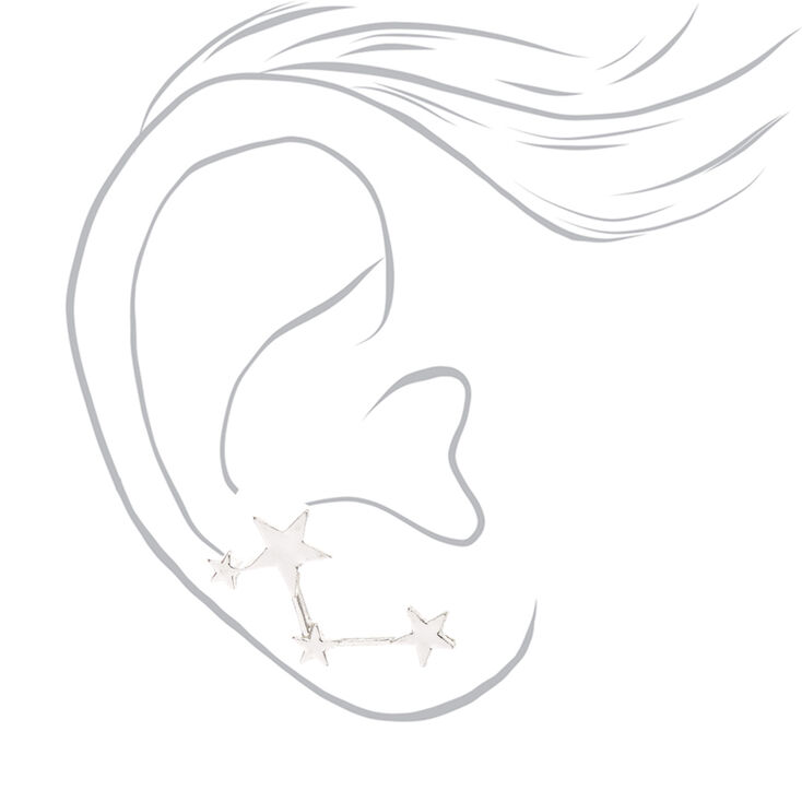 Silver Tone Star Constellation Ear Crawlers,