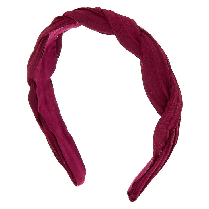 Claire's Serre-tête torsadé bordeaux imitation mousseline