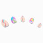 MeganPlays&trade; Claire&#39;s Exclusive Rainbow Swirl Stiletto Press On Faux Nail Set - 24 Pack,