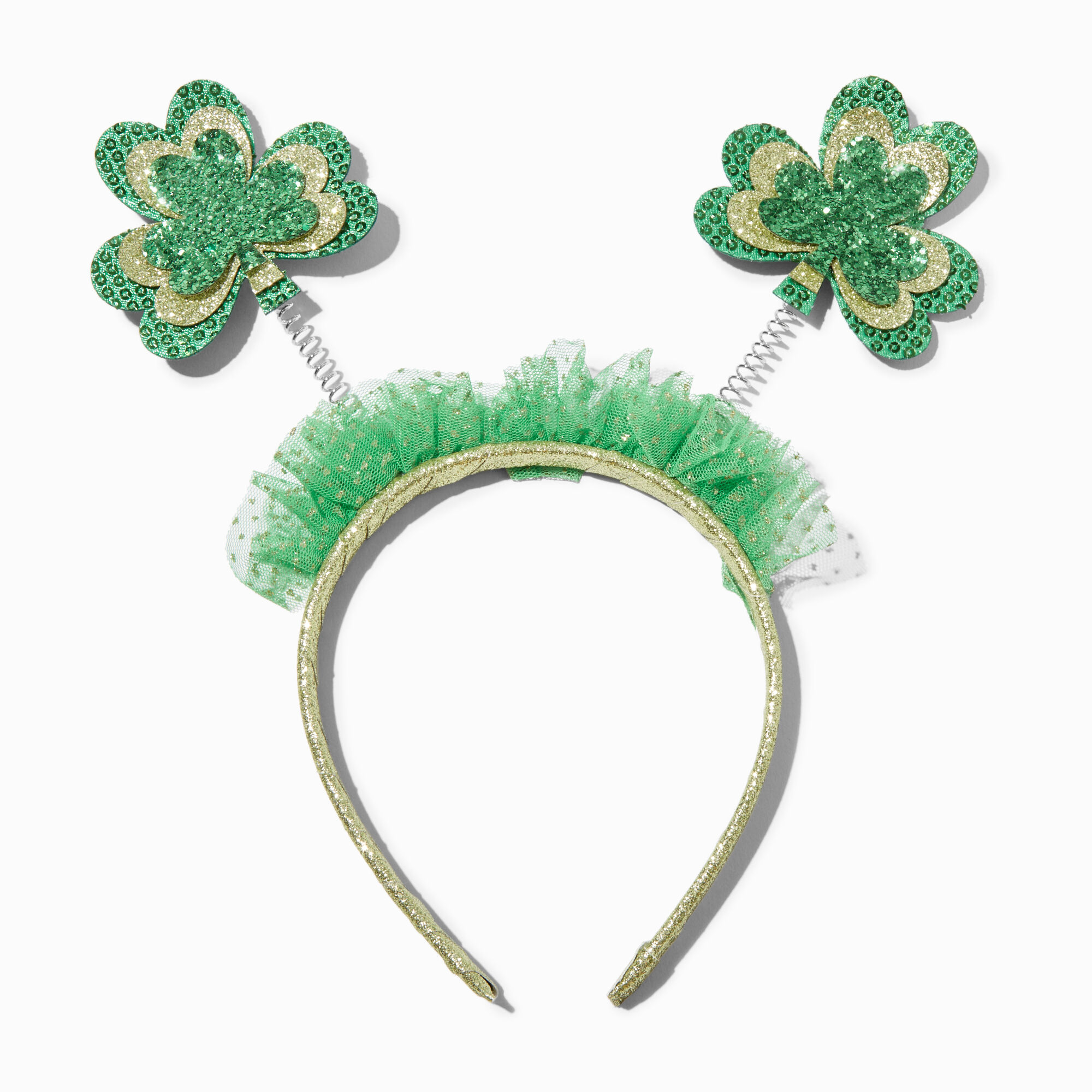 View Claires Glitter Shamrocks Bopper Headband information