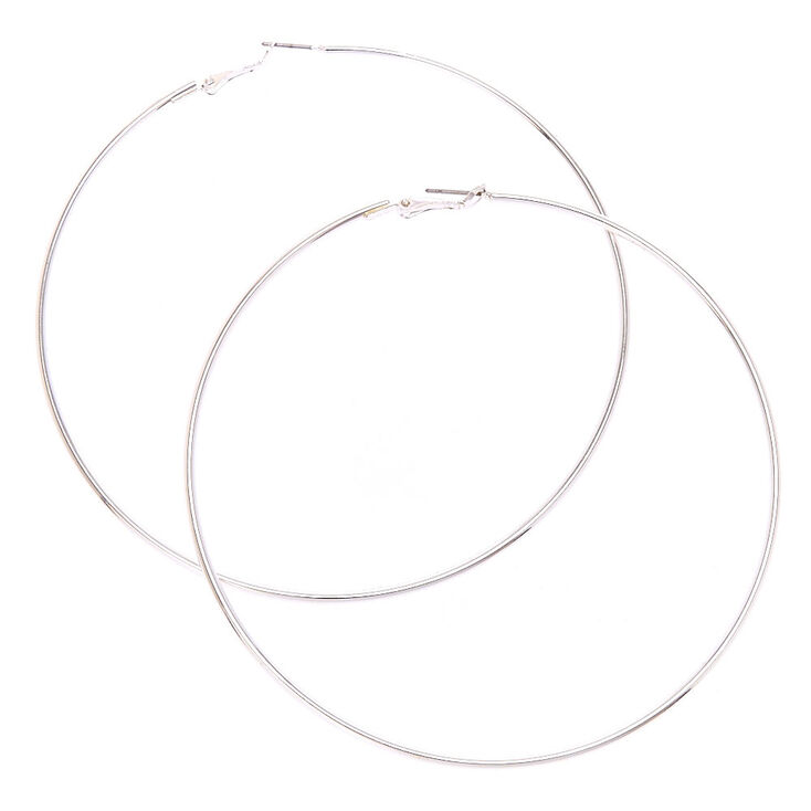 Silver-tone 100mm Hoop Earrings,