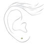 14kt White Gold 3mm August Crystal Peridot Studs Ear Piercing Kit with Ear Care Solution,