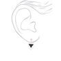 Silver-tone 1&quot; Double Triangle Clip-On Drop Earrings,