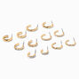 Gold-tone Crystal Hoops - 6 Pack,