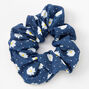 Medium Blue Denim Daisy Dotted Hair Scrunchie,