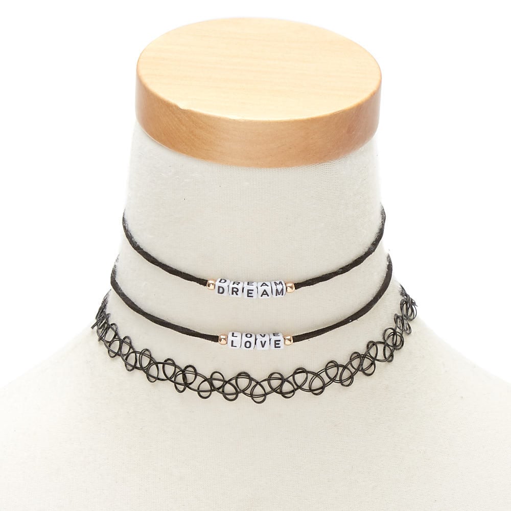Dream & Love Choker Necklaces - Black,