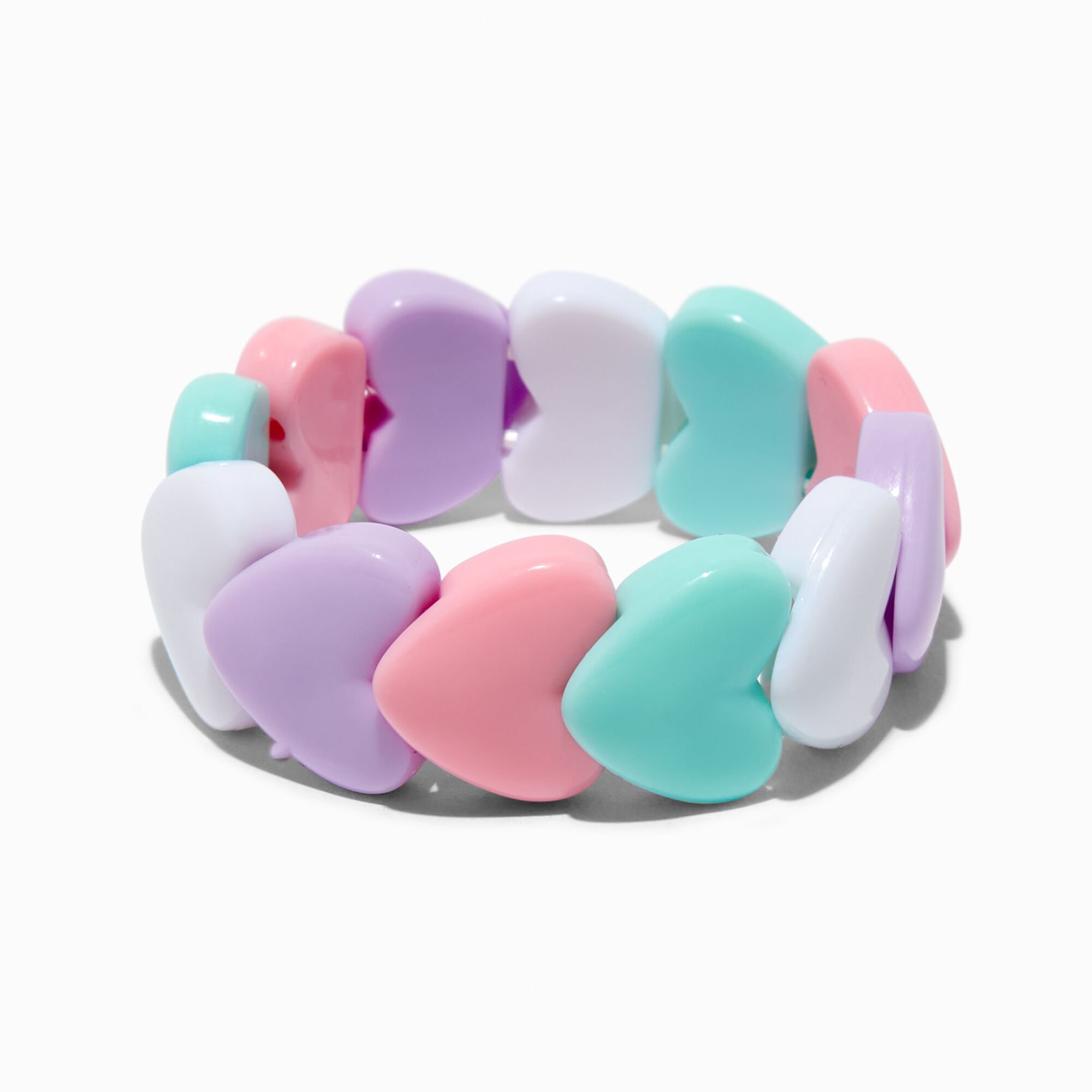View Claires Club Pastel Heart Beaded Stretch Bracelet information