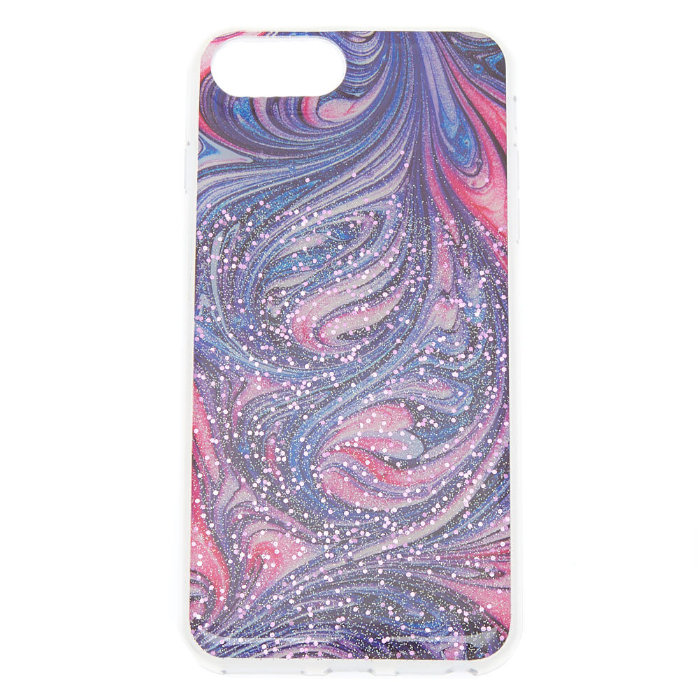 Pink and Purple Glitter Swirl Phone Case - Fits iPhone 6/7/8/SE,