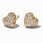 C LUXE by Claire&#39;s 18kt Gold Plated Cubic Zirconia Puffy Heart Stud Earrings,
