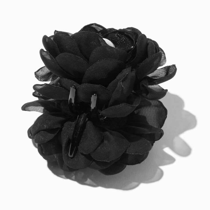Black Flower Pearl Hair Claw,
