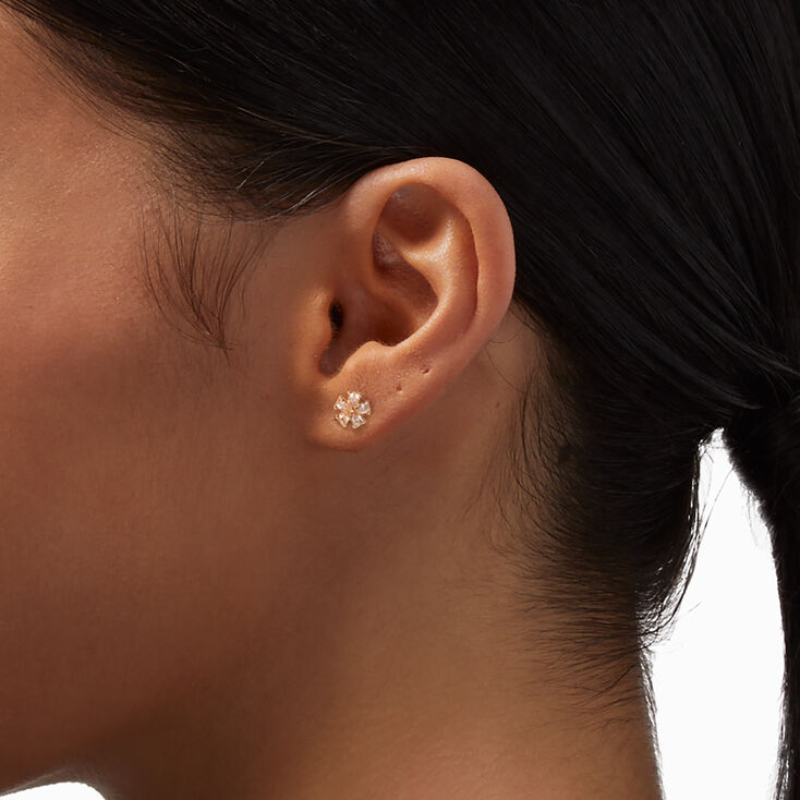Gold Mixed Ear Cuff &amp; Daisy Stud Earrings Set - 4 Pack,