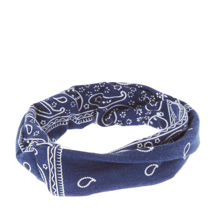 Bandana Twisted Headwrap - Navy,