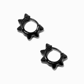 Black 10MM Spike Hoop Earrings,