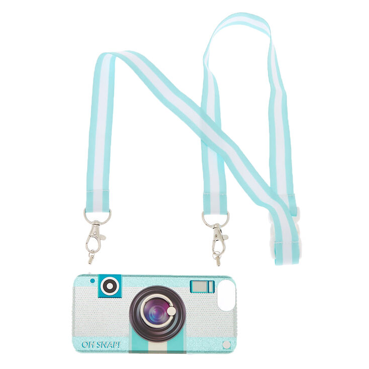 Glitter Camera Phone Case with Lanyard - Fits iPhone 6/7/8/SE,