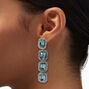 Light Blue Crystal 2.5&quot; Linear Drop Earrings,