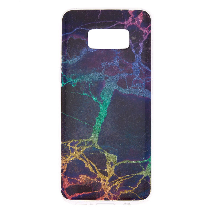 Claire's Coque de portable Midnight effet marbré craquelé - Compatible avec Samsung Galaxy S8
