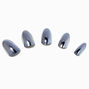 Black Chrome Stiletto Vegan Faux Nail Set - 24 Pack,