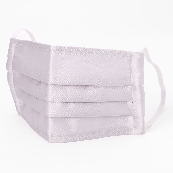 Claire's Masque en tissu plissé couleur argentée - Taille adulte