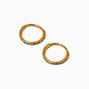 C LUXE by Claire&#39;s Gold-tone Titanium 8mm Crystal Huggie Hoop Earrings,