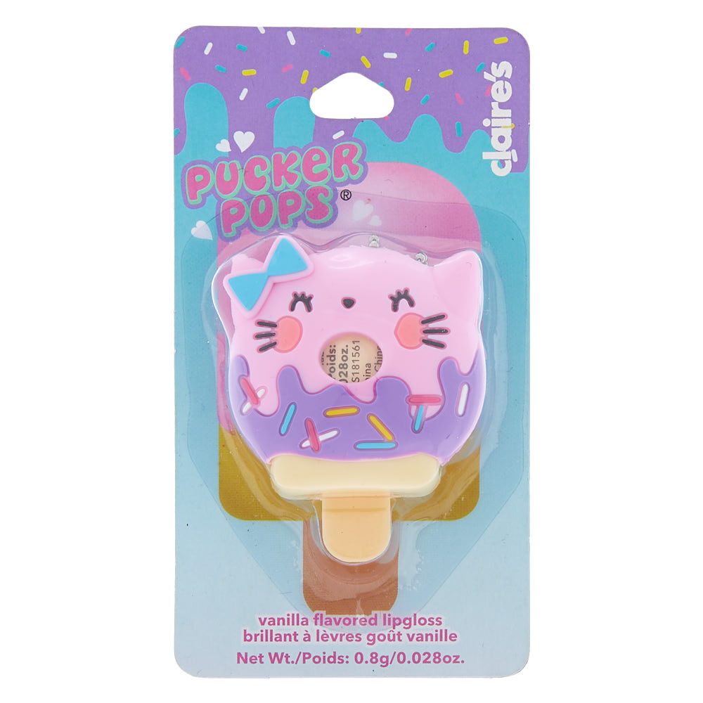 Pucker Pops Cat Donut Lip Gloss - Vanilla,
