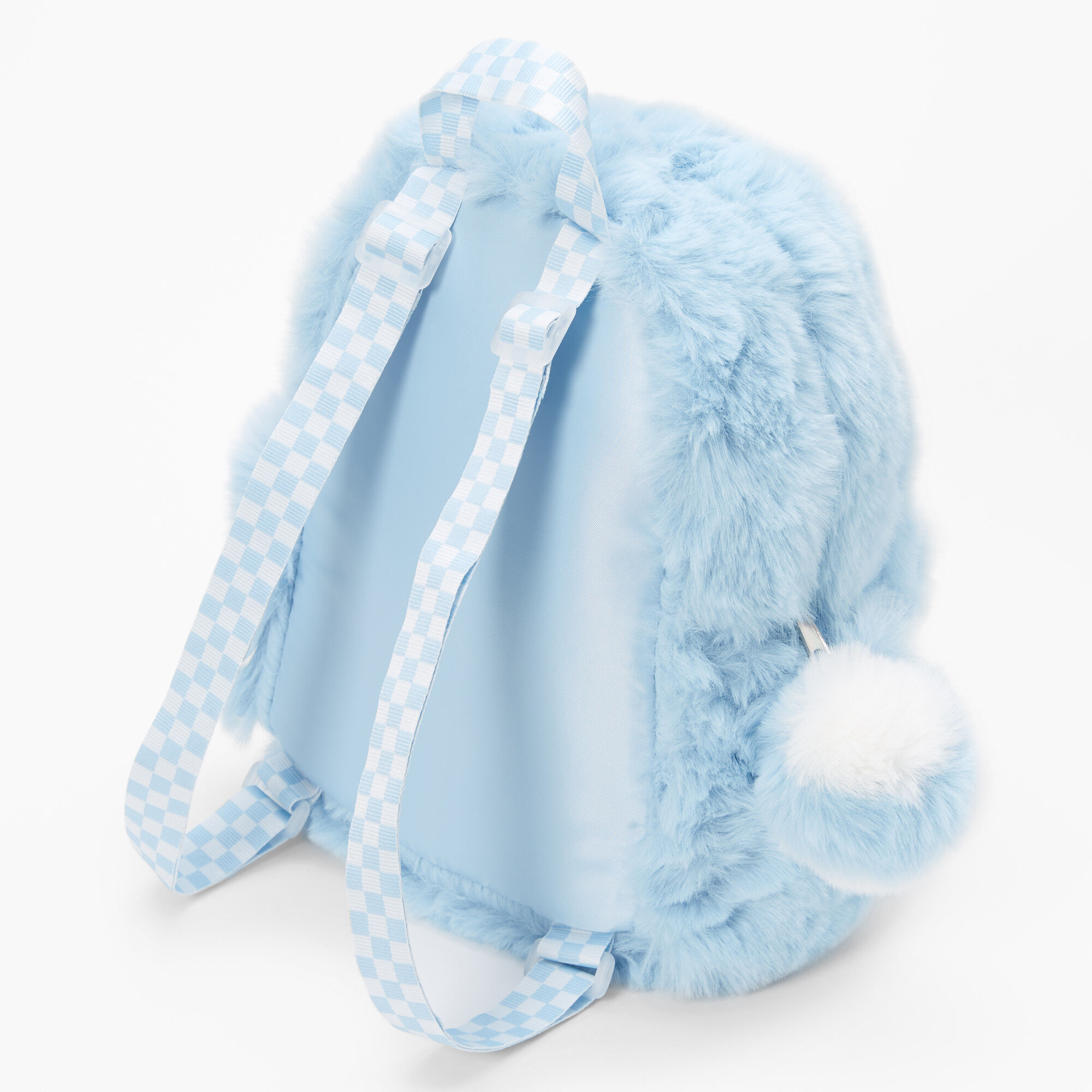 Light Blue Furry Fuzzy Backpack Claire s US