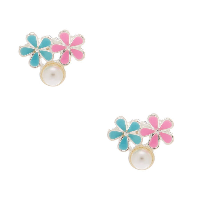 Claire's Clous d'oreille printaniers avec perle d'imitation