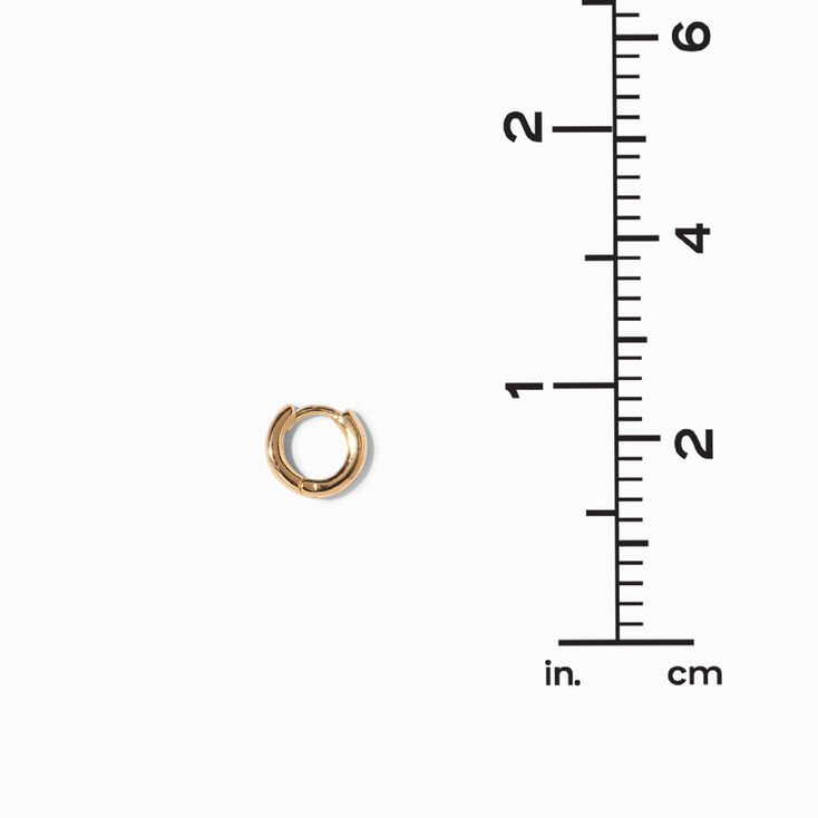 Gold 10MM Huggie Hoop Earrings,