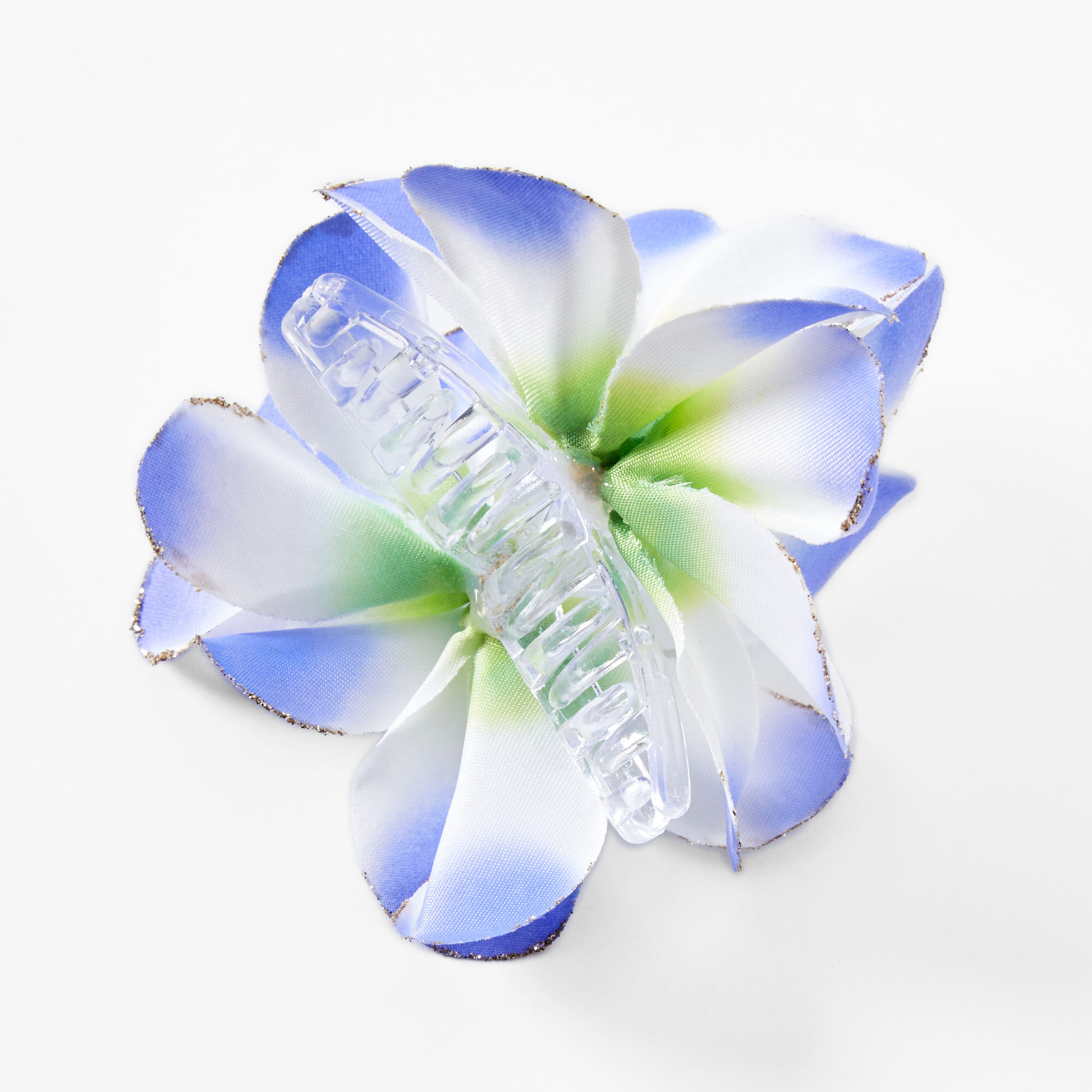 Dark Blue & Green Flower Hair Claw,