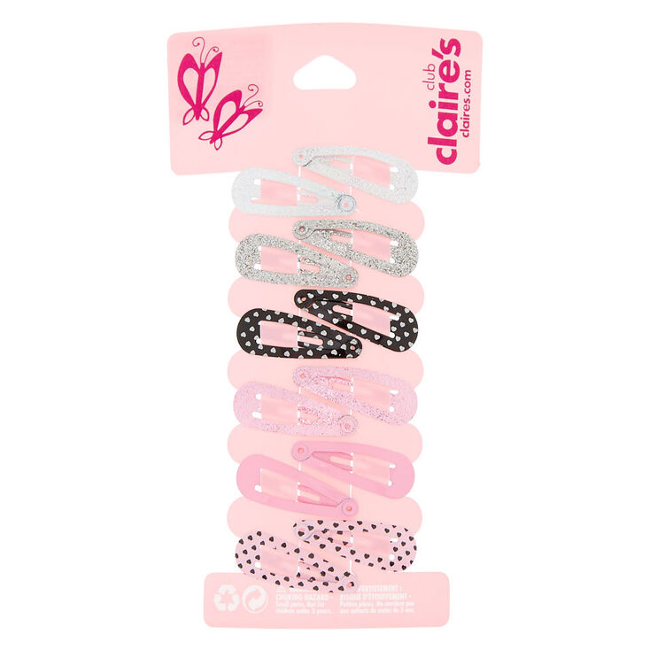 Claire's Lot de 12 mini barrettes clic clac du Claire's Club