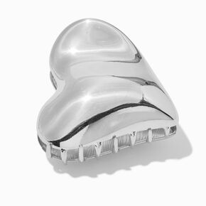 Silver Metal Heart Hair Claw,