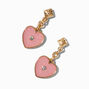 Blush Pink Heart Micro Drop Earrings,