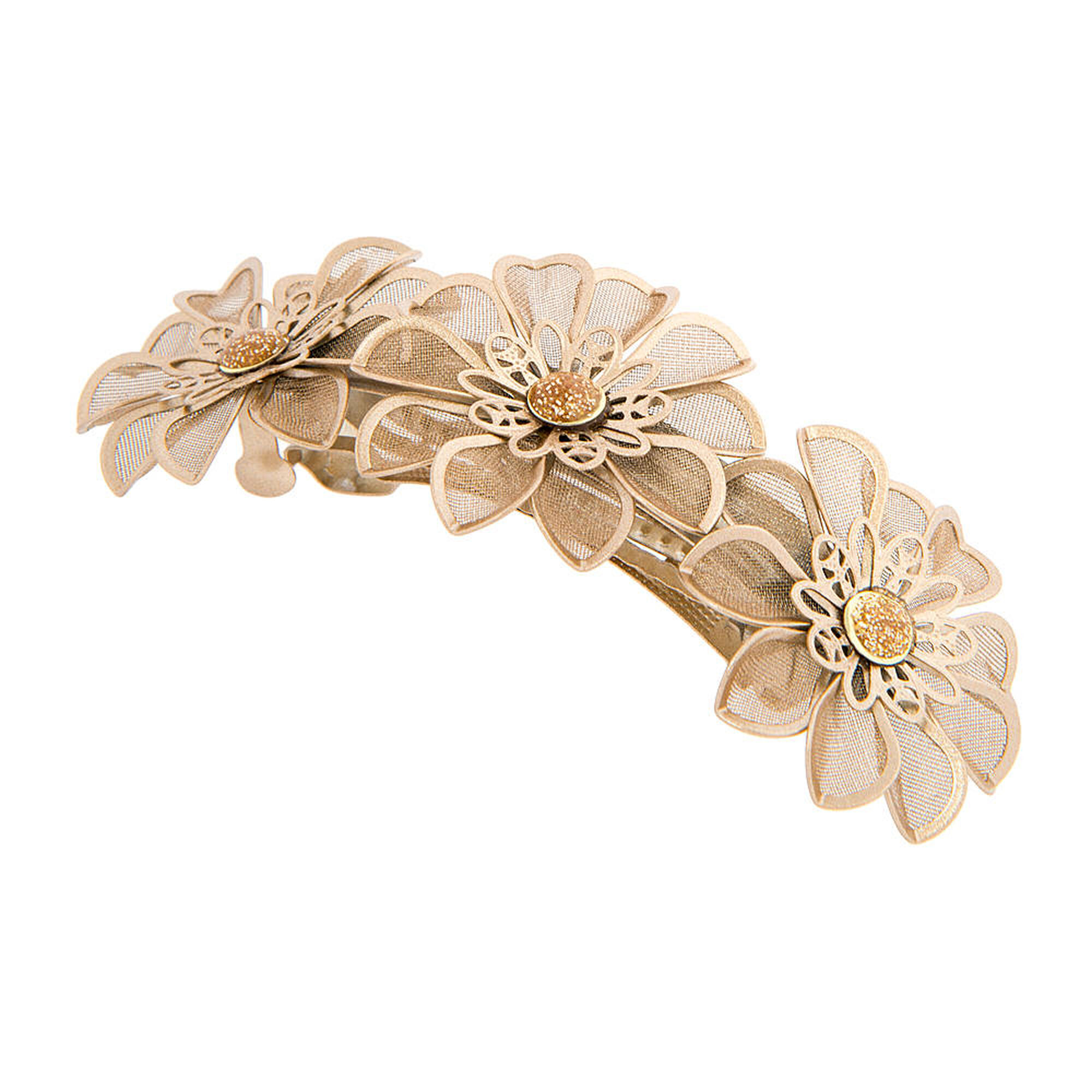 Gold Mesh Flower Hair Clip | Claire's