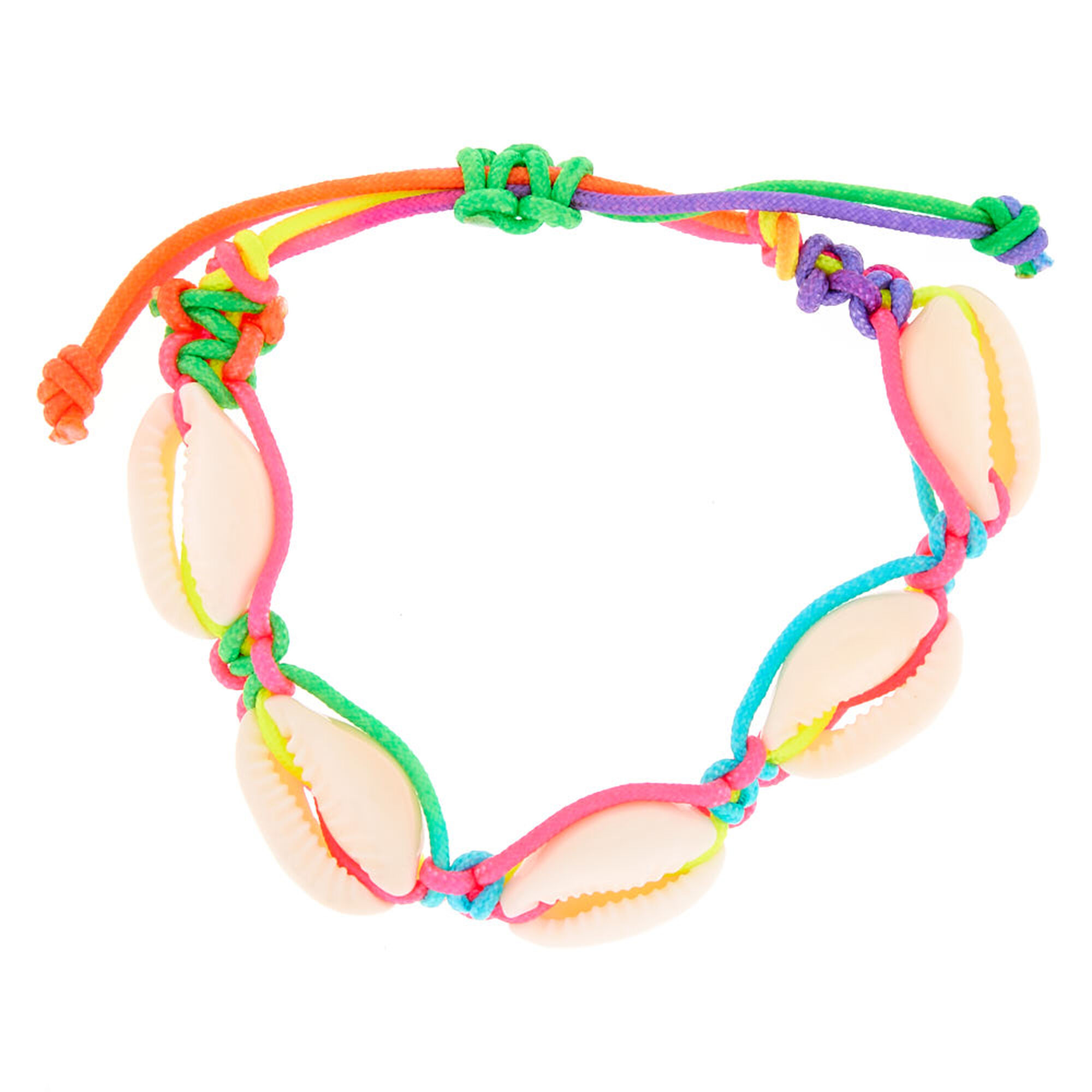 Rainbow Cowrie Shell Adjustable Bracelet Claire S Us