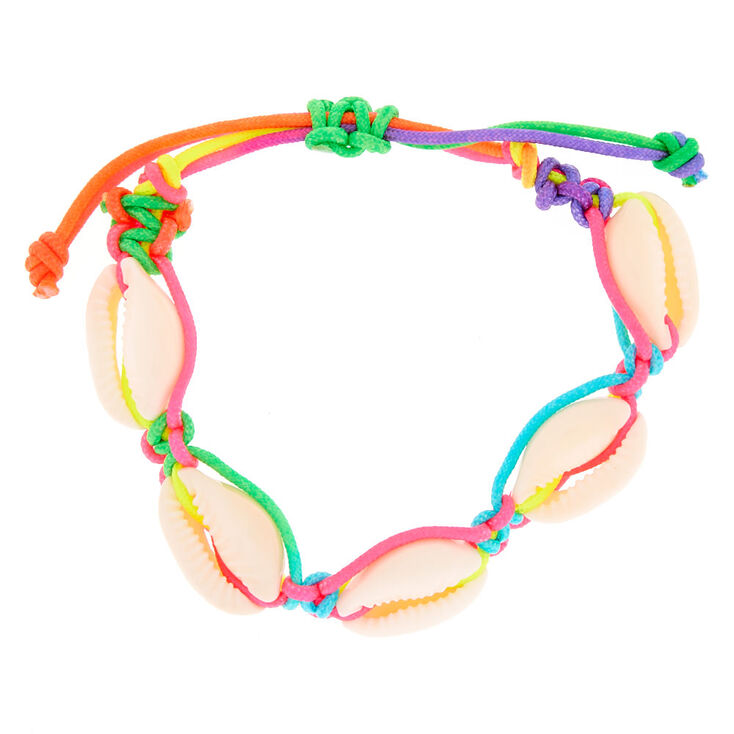 Claire's Bracelet réglable coquillage arc-en-ciel
