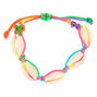 Rainbow Cowrie Shell Adjustable Bracelet,
