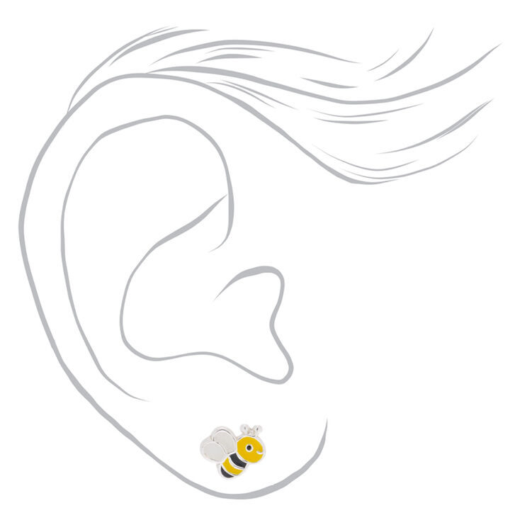 Sterling Silver Bee Stud Earrings,
