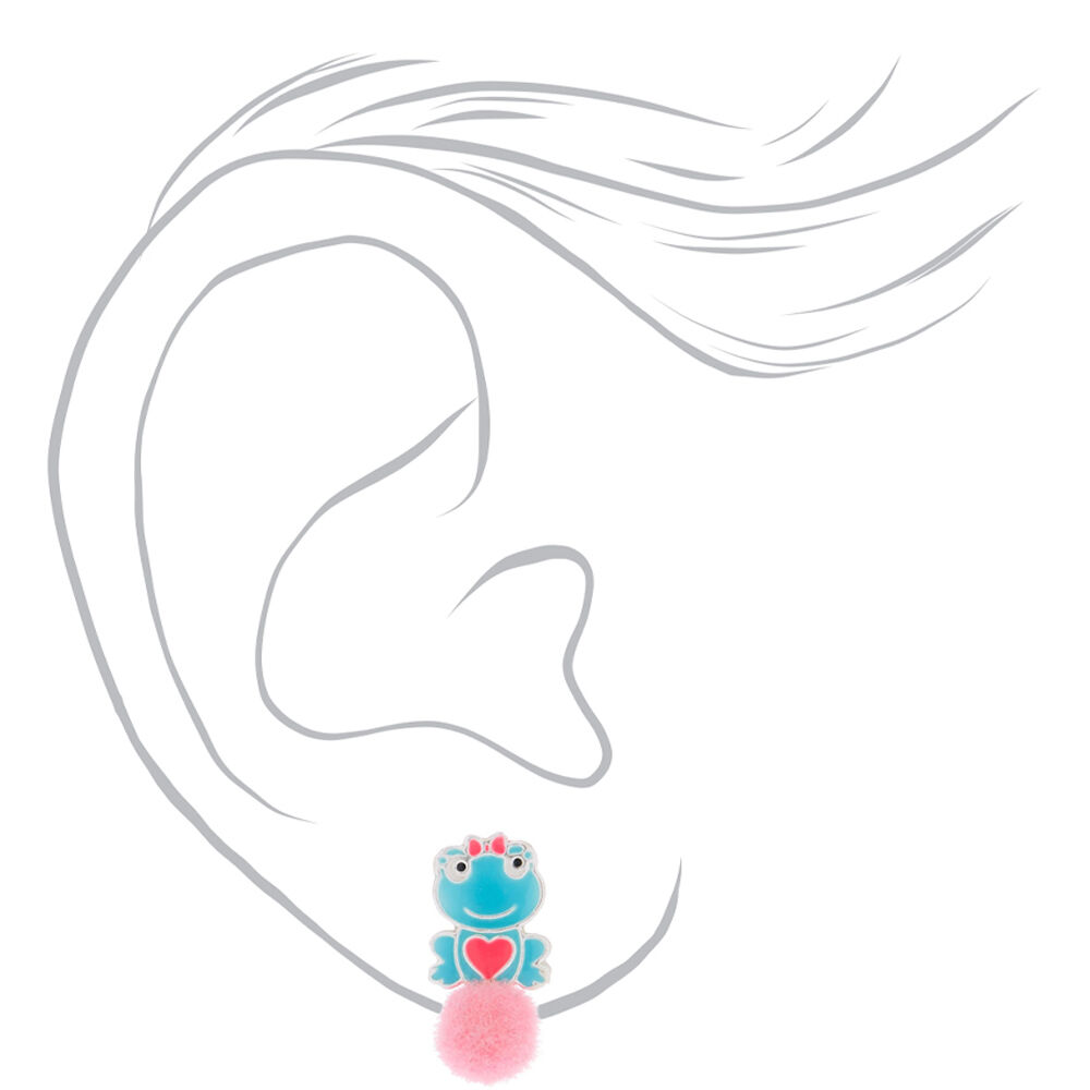 Sterling Silver Frog Puff Stud Earring