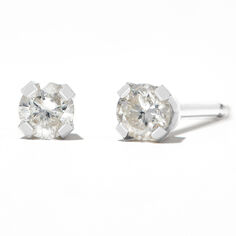 Round Diamond Stud Earrings 1/10 ct tw 14kt White Gold