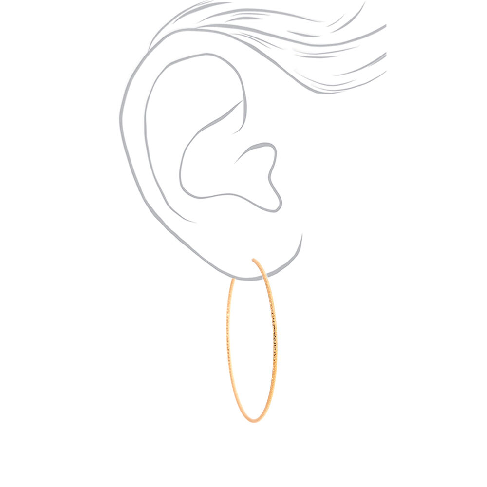 Gold 60MM Textured Hoop Earrings,