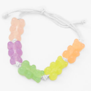 Glow In The Dark Gummy Bears Adjustable Cord Bracelet,