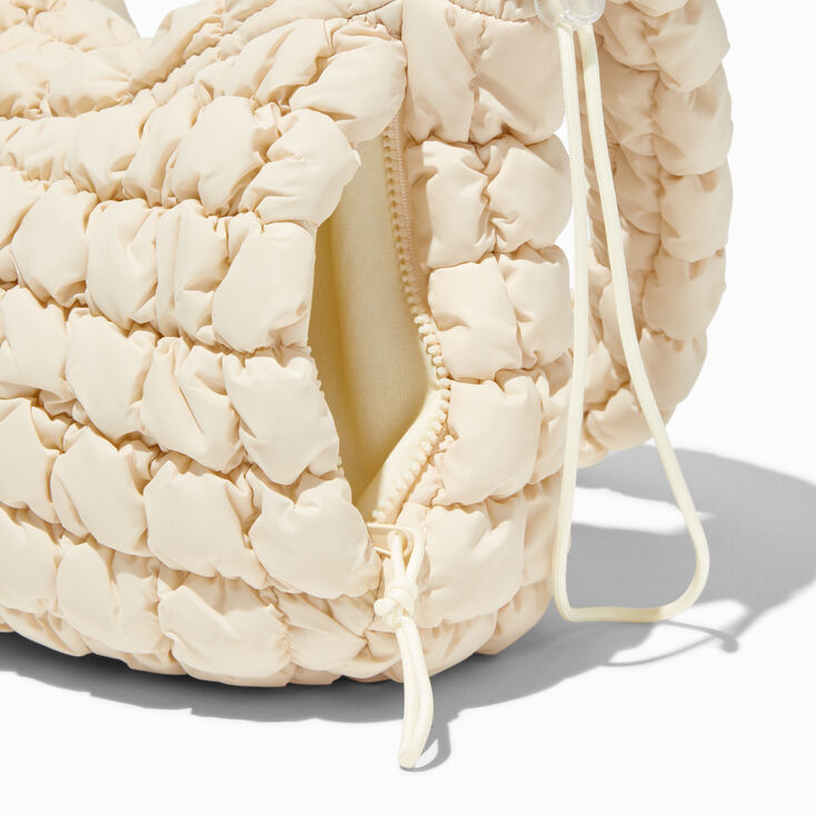 Ivory Puffy Sling Shoulder Bag,