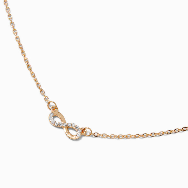Gold-tone Crystal Infinity Pendant Necklace,
