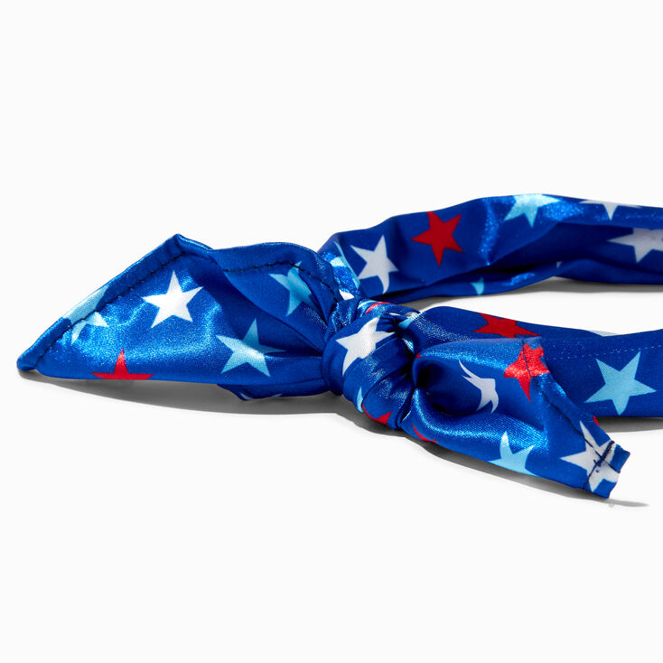 Red, White, &amp; Blue Stars Knotted Bow Headband,