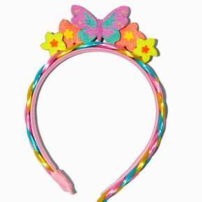 Claire&#39;s Club Neon Flower Faux Hair Headband,