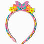 Serre-t&ecirc;te avec cheveux synth&eacute;tiques &agrave; fleurs fluo Claire&#39;s Club,