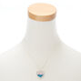 Silver Unicorn Globe Heart Pendant Necklace,