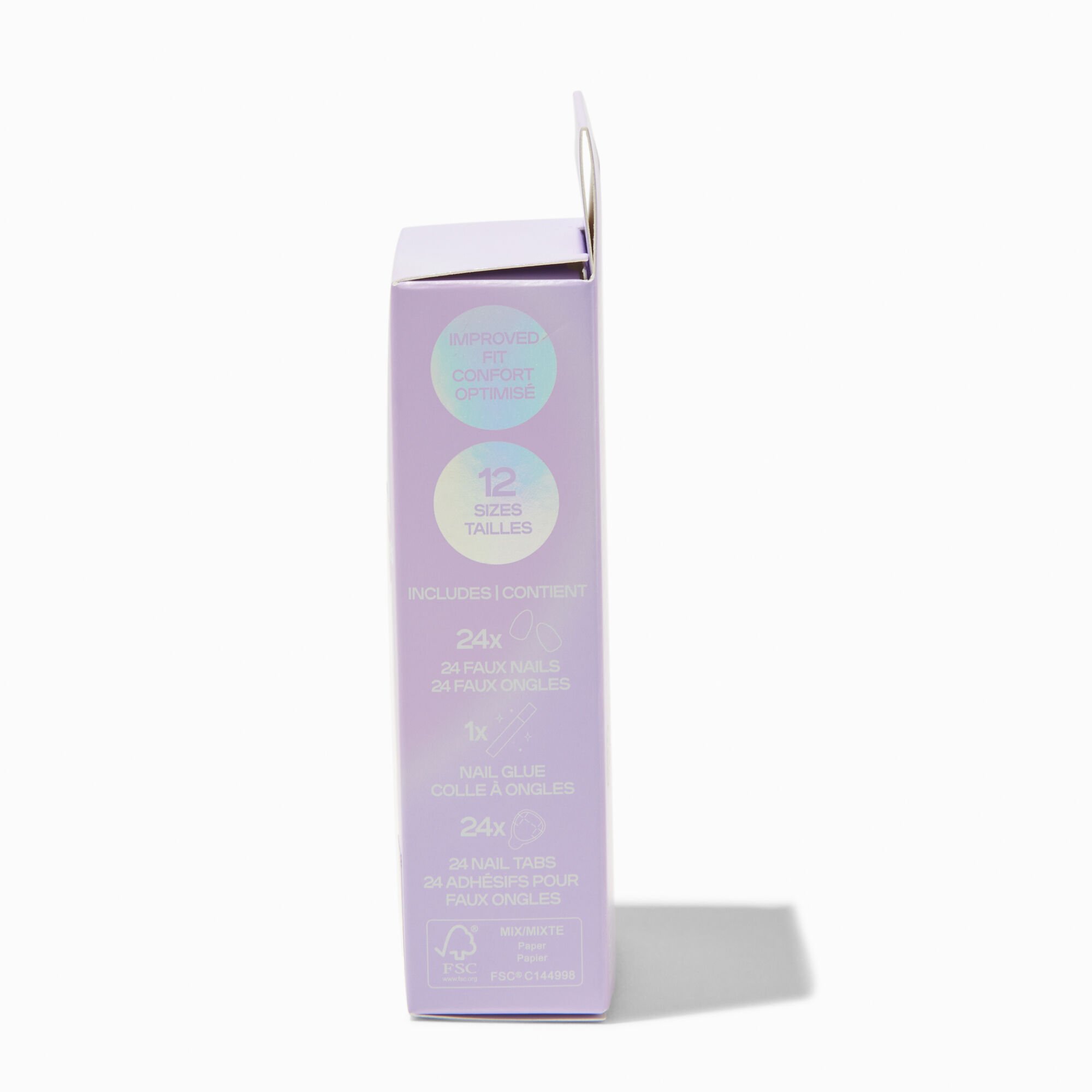 Glow in the Dark Star Short Almond Vegan Faux Nail Set - 24 Pack,