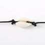 Single Cowrie Shell Choker Necklace - Black,