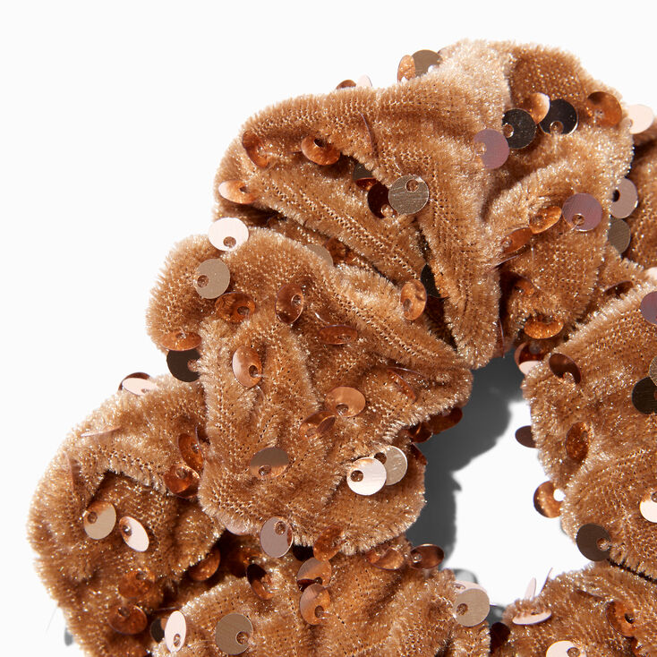 Bronze Sequin Hair Scrunchie,